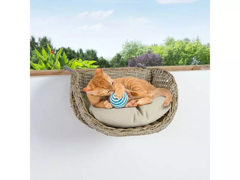 Greemotion PET Katzenkorb Rattan-Optik, Beige 8 Greemotion PET Katzenkorb Rattan-Optik, Beige – Bild 6