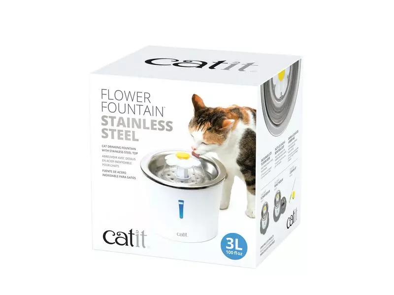 Catit Wasserautomat Flower Fountain Stahl, 3 l 5 Catit Wasserautomat Flower Fountain Stahl, 3 l – Bild 3