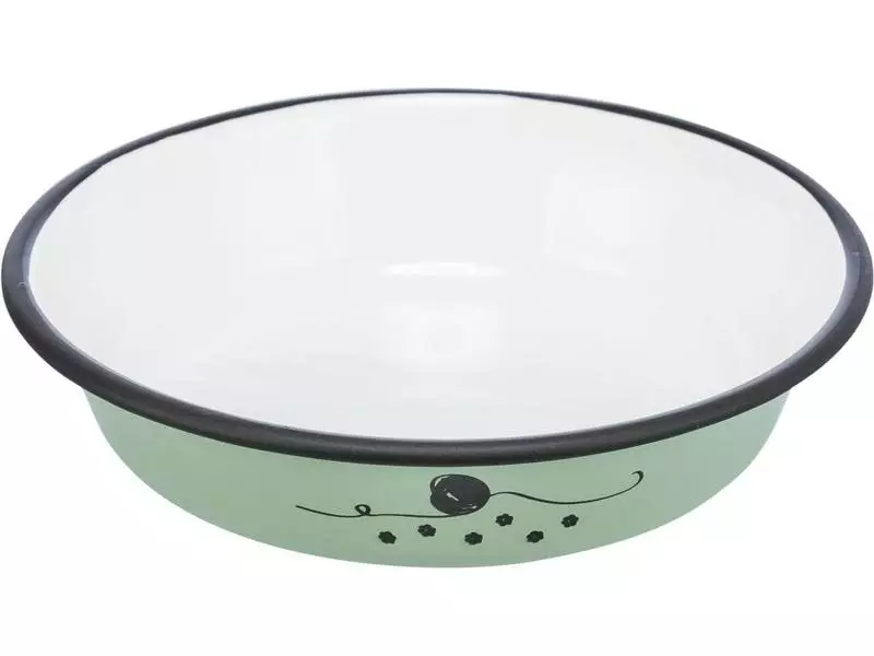 Trixie Napf Emaille/Edelstahl 0.2 l, Ø 12 cm , Grün 4 Trixie Napf Emaille/Edelstahl 0.2 l, Ø 12 cm , Grün – Bild 2