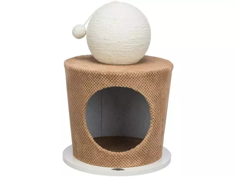 Trixie Kuschelhöhle mit Kratzball, Ø 36 x 50 cm, Taupe 3 Trixie Kuschelhöhle mit Kratzball, Ø 36 x 50 cm, Taupe