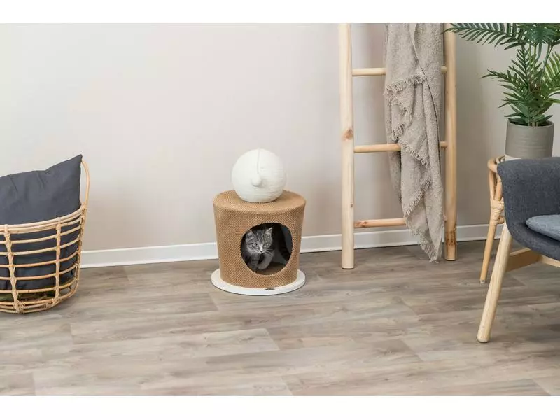 Trixie Kuschelhöhle mit Kratzball, Ø 36 x 50 cm, Taupe 9 Trixie Kuschelhöhle mit Kratzball, Ø 36 x 50 cm, Taupe – Bild 7