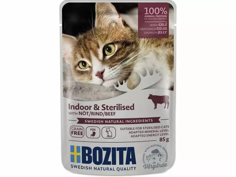 Bozita Nassfutter Pouch Häppchen in Gelée, Rind, 85 g 3 Bozita Nassfutter Pouch Häppchen in Gelée, Rind, 85 g