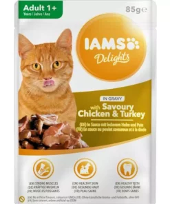 Iams Nassfutter Delights Adult Huhn & Truthahn 85g in Sauce
