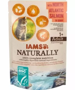 Iams Nassfutter Naturally Adult Lachs 85g in Sauce