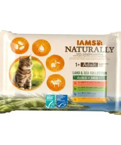 Iams Nassfutter Naturally Adult Land&Sea Mix 4 x 85g in Sauce