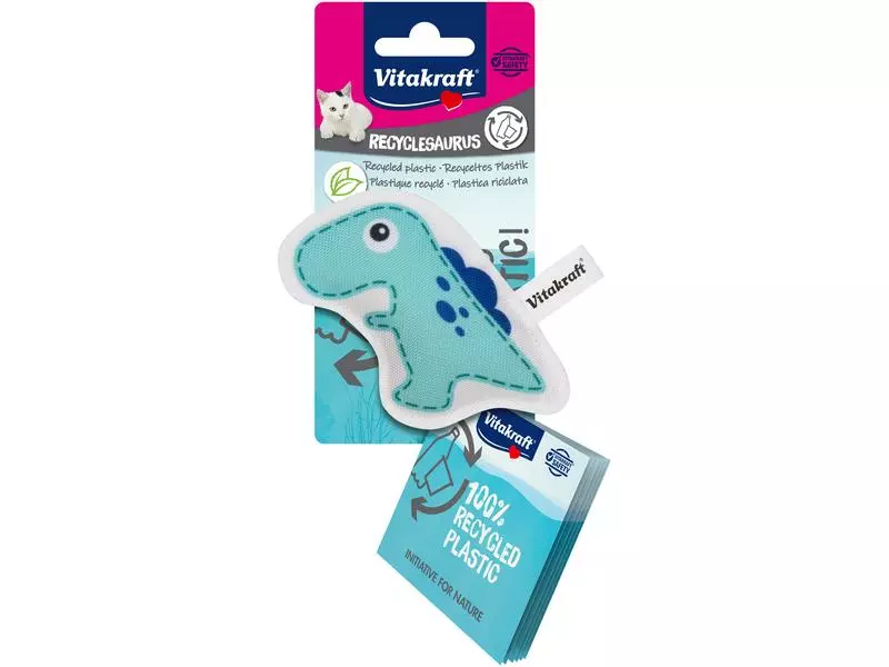 Vitakraft Katzen-Spielzeug Dino mit Catnip, Türkis 3 Vitakraft Katzen-Spielzeug Dino mit Catnip, Türkis
