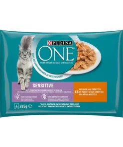 Purina ONE Nassfutter Sensitive Huhn, 4 x 85 g