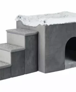 Trixie Katzenmöbel Höhle Harvey mit Treppe, Grau