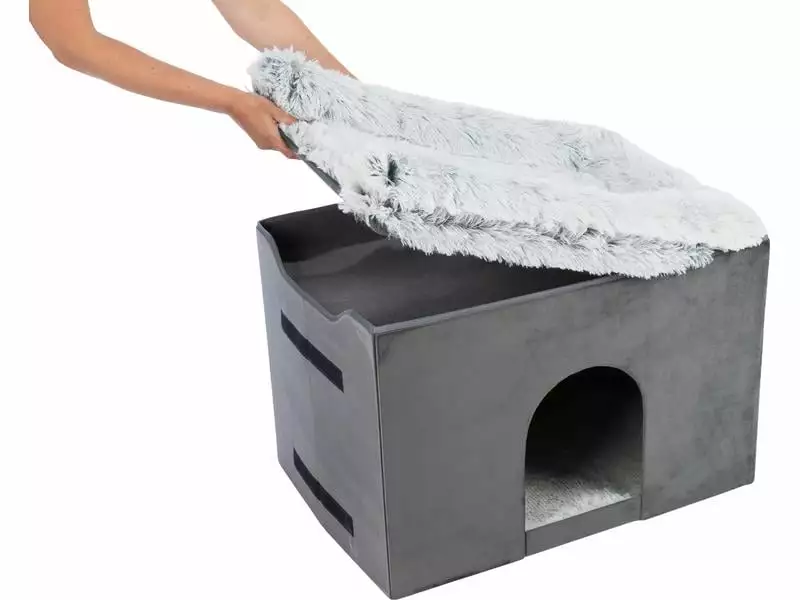 Trixie Katzenmöbel Höhle Harvey mit Treppe, Grau 9 Trixie Katzenmöbel Höhle Harvey mit Treppe, Grau – Bild 7