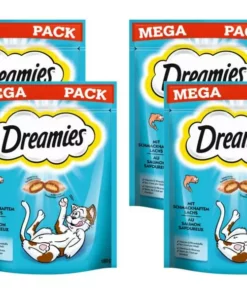 Dreamies Katzen-Snack mit Lachs, 4 x 180g