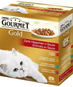 Purina Nassfutter Gourmet Gold Häppchen in Sauce, 8 x 85 g