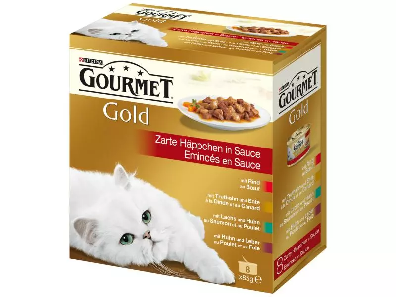 Purina Nassfutter Gourmet Gold Häppchen in Sauce, 8 x 85 g 3 Purina Nassfutter Gourmet Gold Häppchen in Sauce, 8 x 85 g