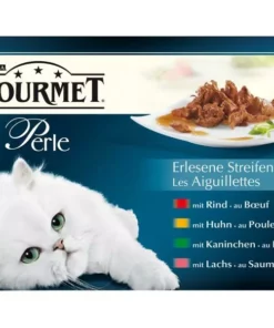 Purina Nassfutter Gourmet Perle Erlesene Streifen, 4 x 85 g