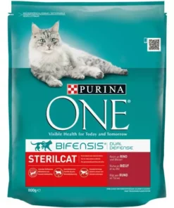 Purina ONE Trockenfutter Sterilcat Rind & Weizen, 800 g