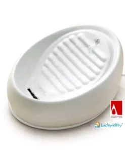 Lucky-Kitty Wasserautomat Keramik, Weiss Weiss