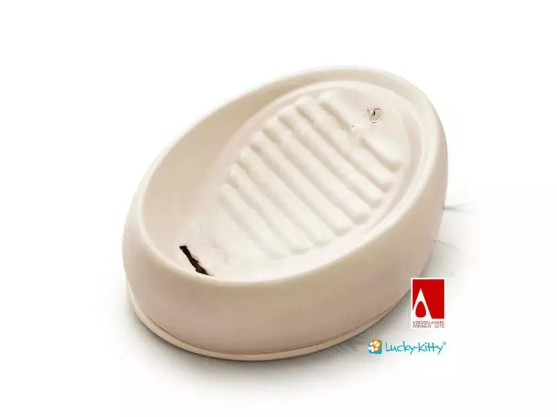 Lucky-Kitty Wasserautomat Keramik Hellbraun 3 Lucky-Kitty Wasserautomat Keramik Hellbraun