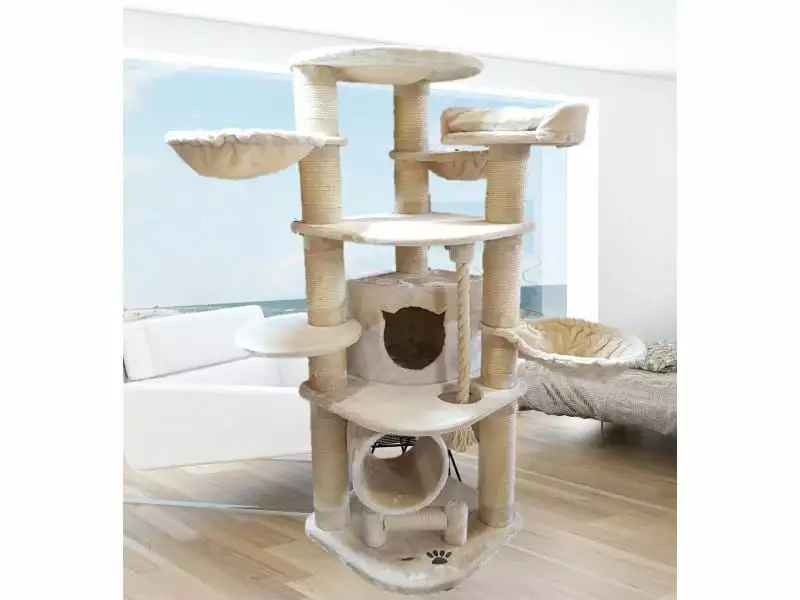 PetHomes Kratzbaum Mallorca 188 cm Creme 5 PetHomes Kratzbaum Mallorca 188 cm Creme – Bild 3