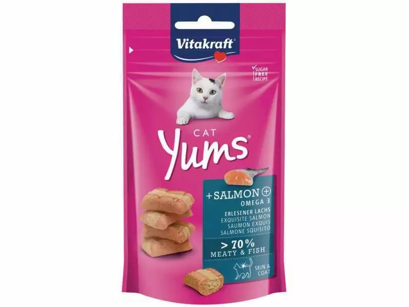 Vitakraft Katzen-Snack Cat Yums® Lachs & Omega 3, 9 x 40 g 4 Vitakraft Katzen-Snack Cat Yums® Lachs & Omega 3, 9 x 40 g – Bild 2
