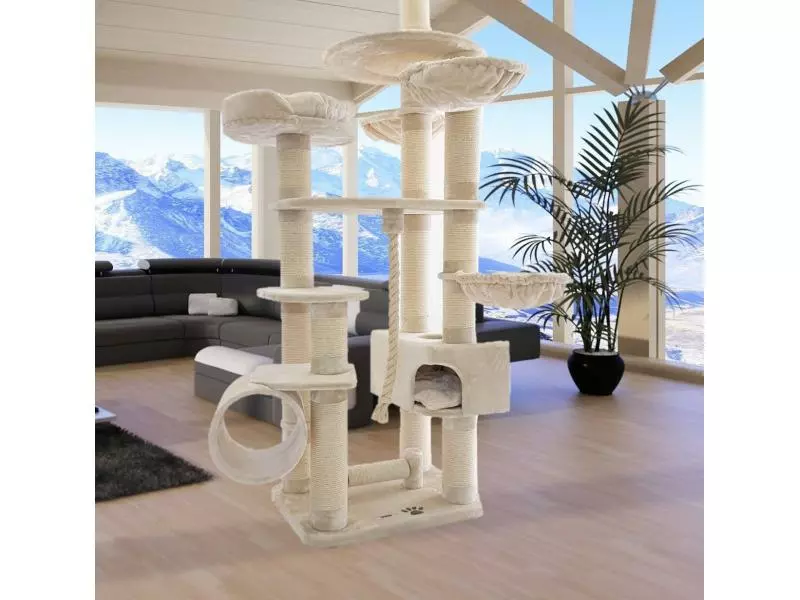 PetHomes Kratzbaum Swiss Dream 230 - 255 cm Beige 4 PetHomes Kratzbaum Swiss Dream 230 - 255 cm Beige – Bild 2