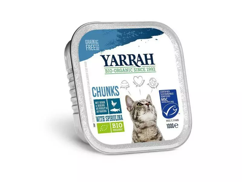 Yarrah Bio-Nassfutter Chunks mit Huhn & Fisch, 16 x 100 g 4 Yarrah Bio-Nassfutter Chunks mit Huhn & Fisch, 16 x 100 g – Bild 2