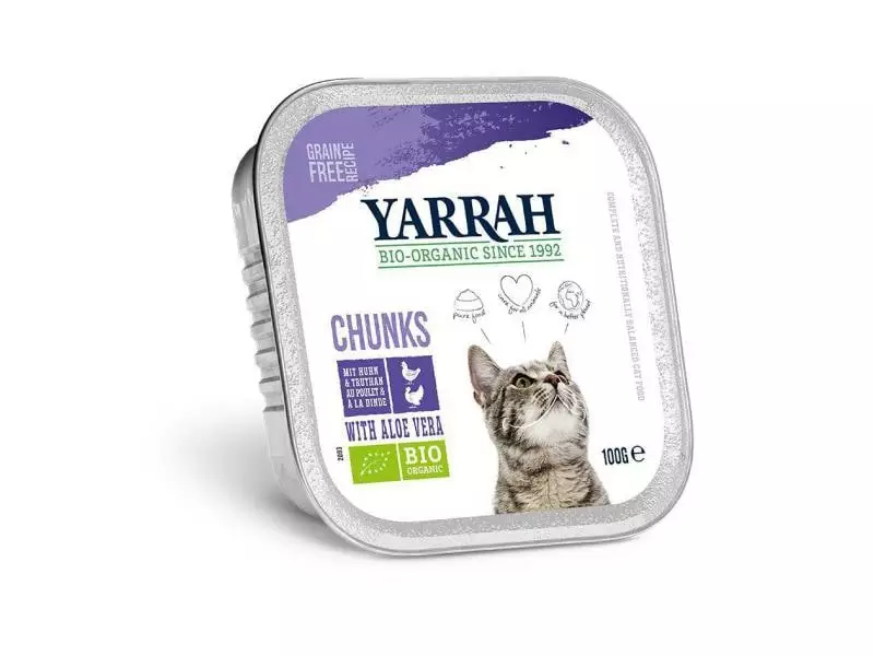 Yarrah Bio-Nassfutter Chunks mit Huhn & Truthahn, 32 x 100 g 4 Yarrah Bio-Nassfutter Chunks mit Huhn & Truthahn, 32 x 100 g – Bild 2