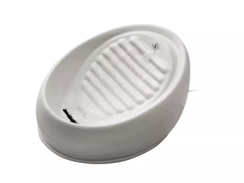 Lucky-Kitty Wasserautomat Keramik, Grau Grau 3 Lucky-Kitty Wasserautomat Keramik, Grau Grau