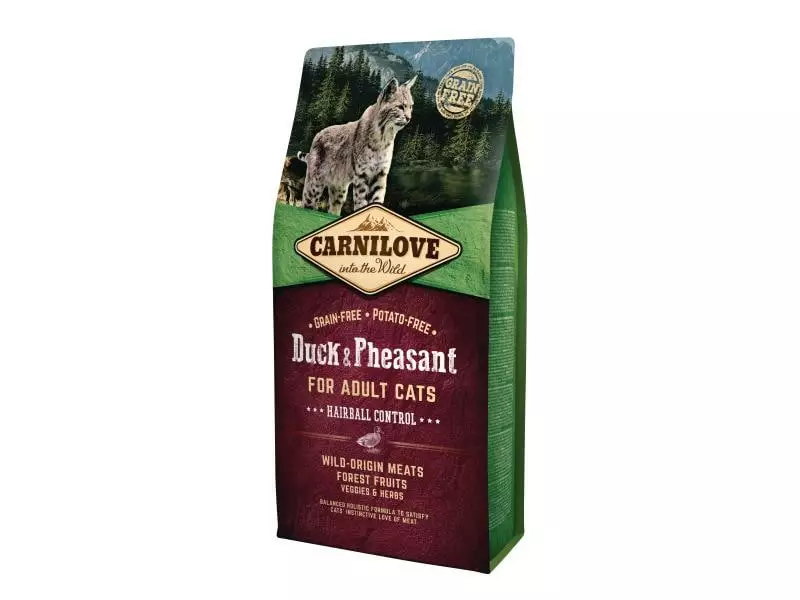 Carnilove Trockenfutter Cat Adult Hairball Control Ente & Fasan, 6 kg 3 Carnilove Trockenfutter Cat Adult Hairball Control Ente & Fasan, 6 kg