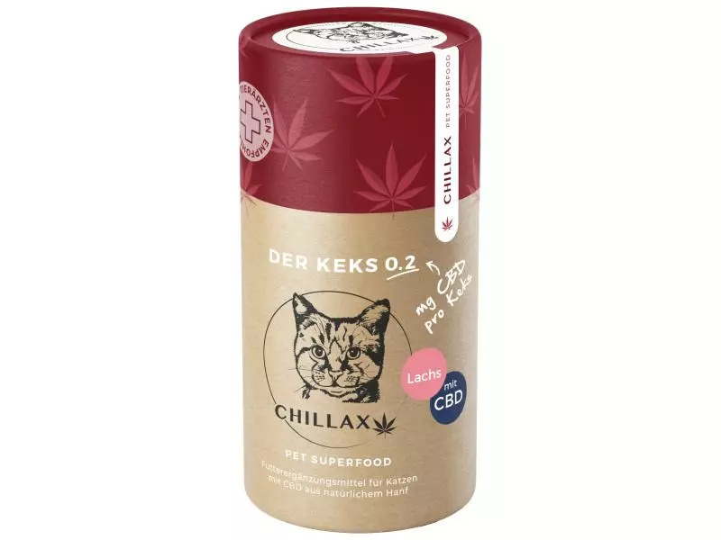 CHILLAX Katzen-Nahrungsergänzung CBD-Keks Lachs - 0.2 mg 3 CHILLAX Katzen-Nahrungsergänzung CBD-Keks Lachs - 0.2 mg