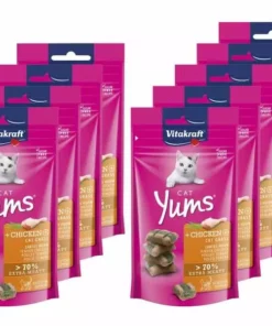 Vitakraft Katzen-Snack Cat Yums® Huhn & Katzengras 9 x 40 g