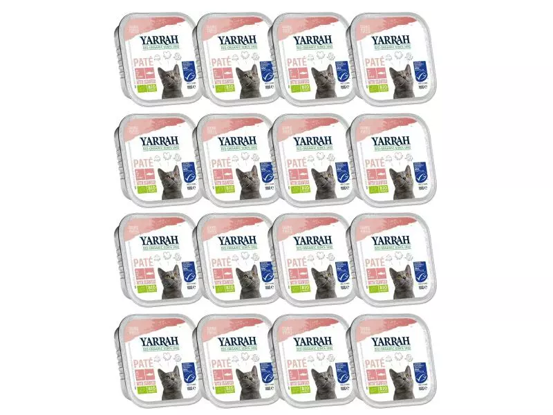Yarrah Bio-Nassfutter Paté mit Lachs, 16 x 100 g 3 Yarrah Bio-Nassfutter Paté mit Lachs, 16 x 100 g