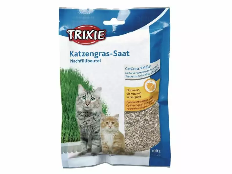Trixie Nachfüllbeutel Katzengras 100 g 3 Trixie Nachfüllbeutel Katzengras 100 g