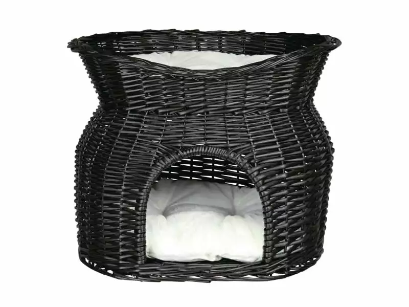 Trixie Weidenkorb 54 x 43 x 37 cm mit Liegedach, Schwarz 3 Trixie Weidenkorb 54 x 43 x 37 cm mit Liegedach, Schwarz