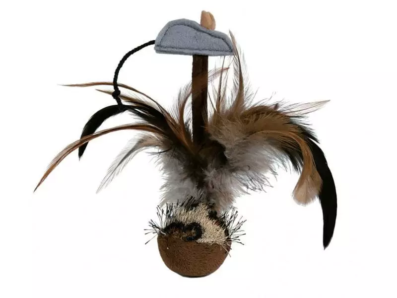 Trixie Katzen-Spielzeug Steh-auf-Federball mit Maus 3 Trixie Katzen-Spielzeug Steh-auf-Federball mit Maus